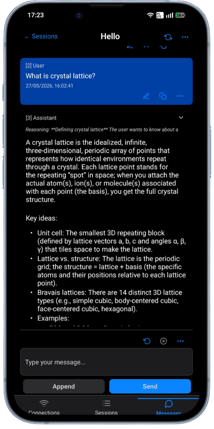 Crystal Lattice Control mobile app